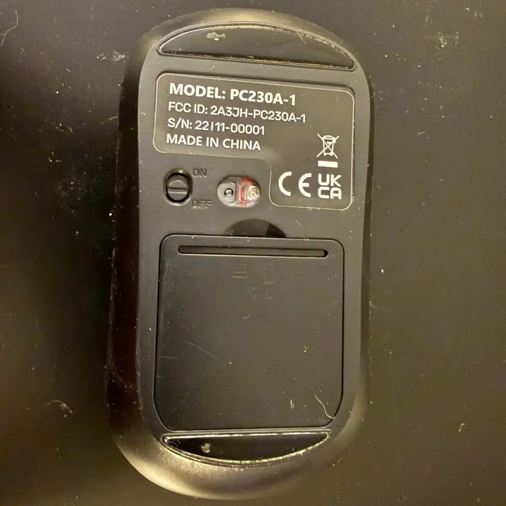 Laser PCTG0081 Wireless Optical Mouse 2.4GHz USB Dongle Receiver Silver Grey